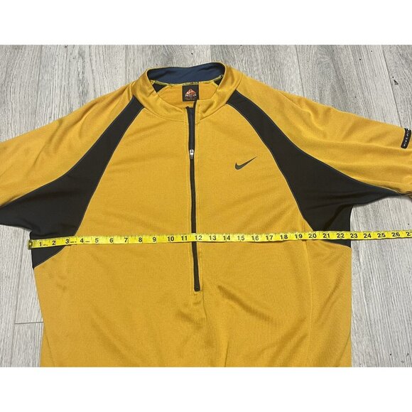 Vintage Nike Yellow ACG Cycling Shirt Swoosh 90s Jersey 1/4 Zip USA Men's XL - Picture 7 of 7